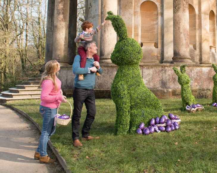 Artificial boxwood rabbits made for Cadbury's and the National Trust