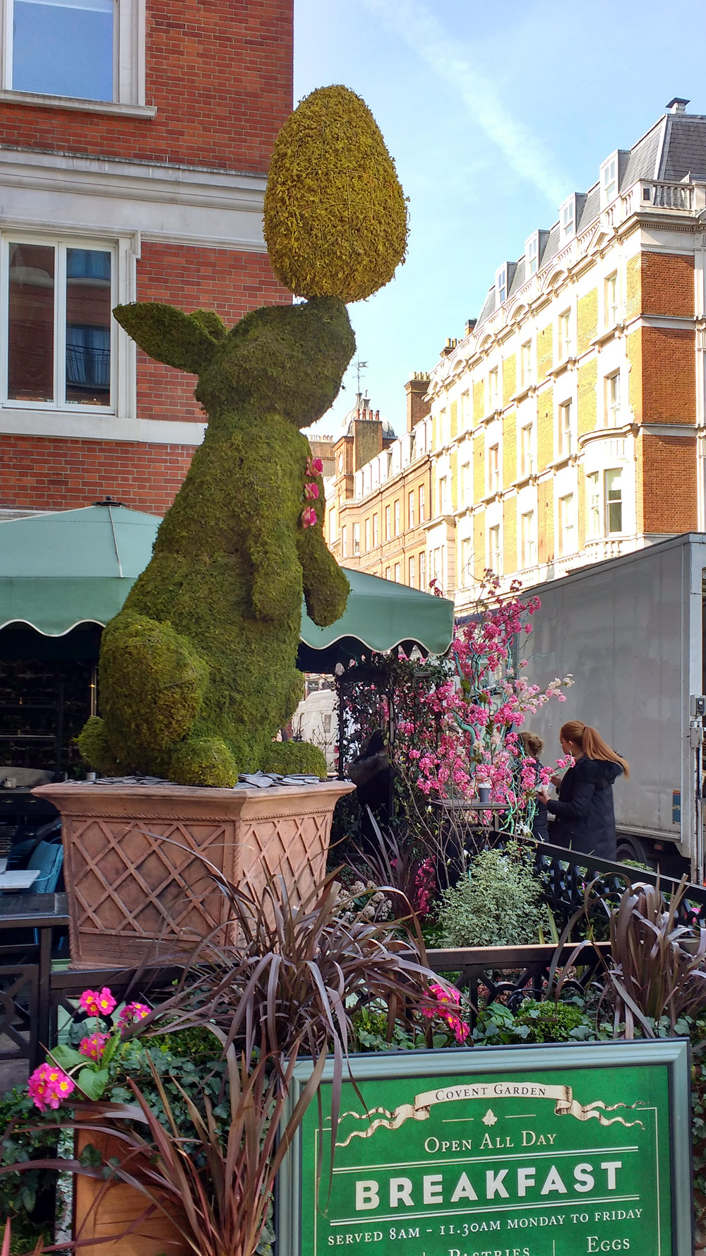 Moss Topiary Rabbit at The Ivy