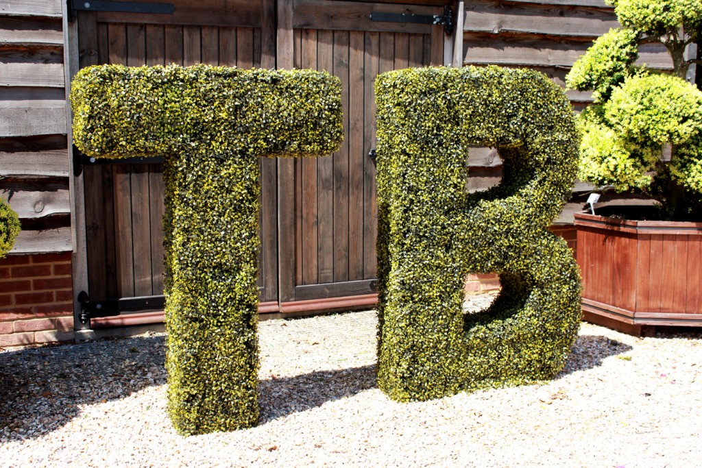 Artificial Topiary version of 'T' & 'B'.